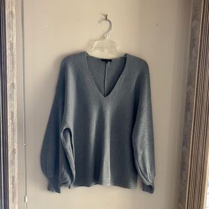 1. State Gray V-Neck Sweater with Relaxed Fit